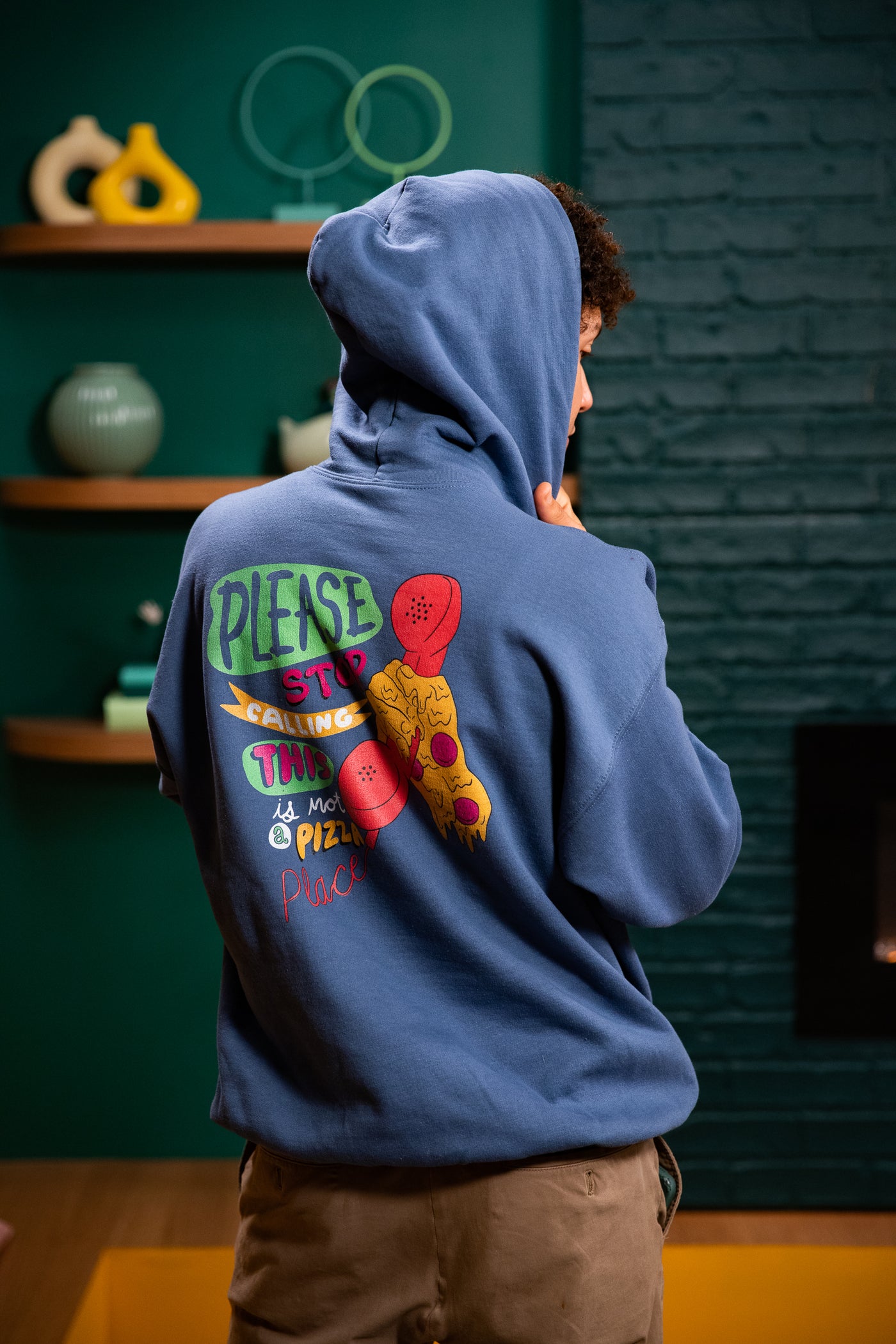 Not A Pizza Place Hoodie - Blue