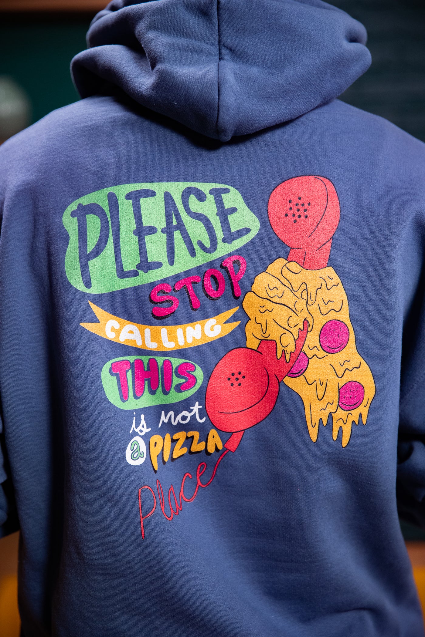 Not A Pizza Place Hoodie - Blue