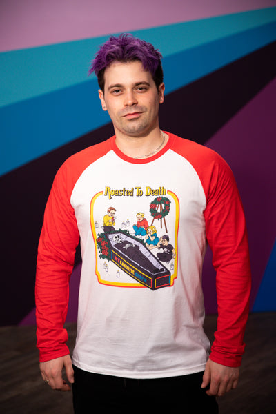 Roasted To Death Raglan Tee - White Red