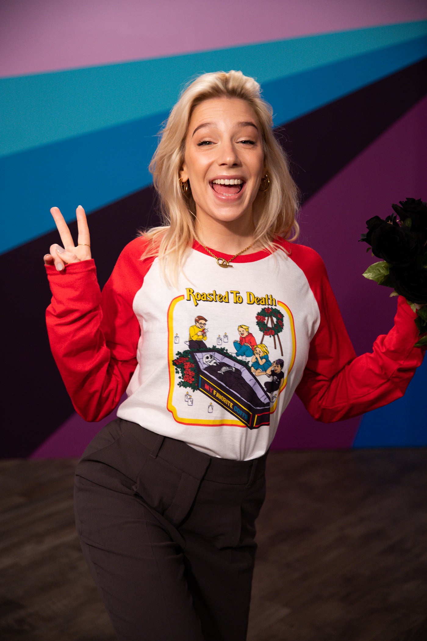 Roasted To Death Raglan Tee - White Red