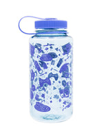 blue cap water bottle with stickers