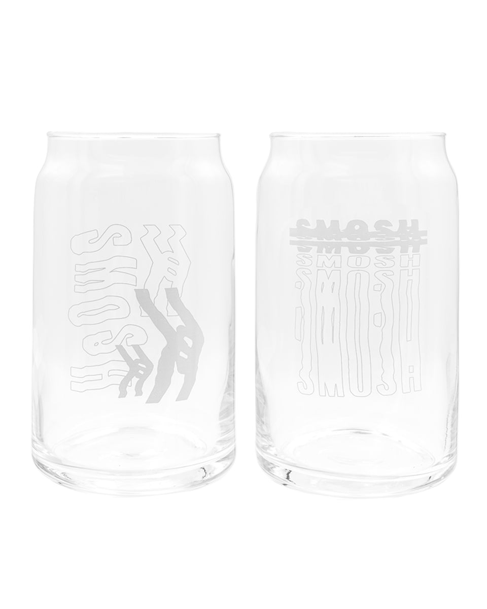 Clear glass smosh frosted drinkware cans