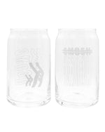 Clear glass smosh frosted drinkware cans
