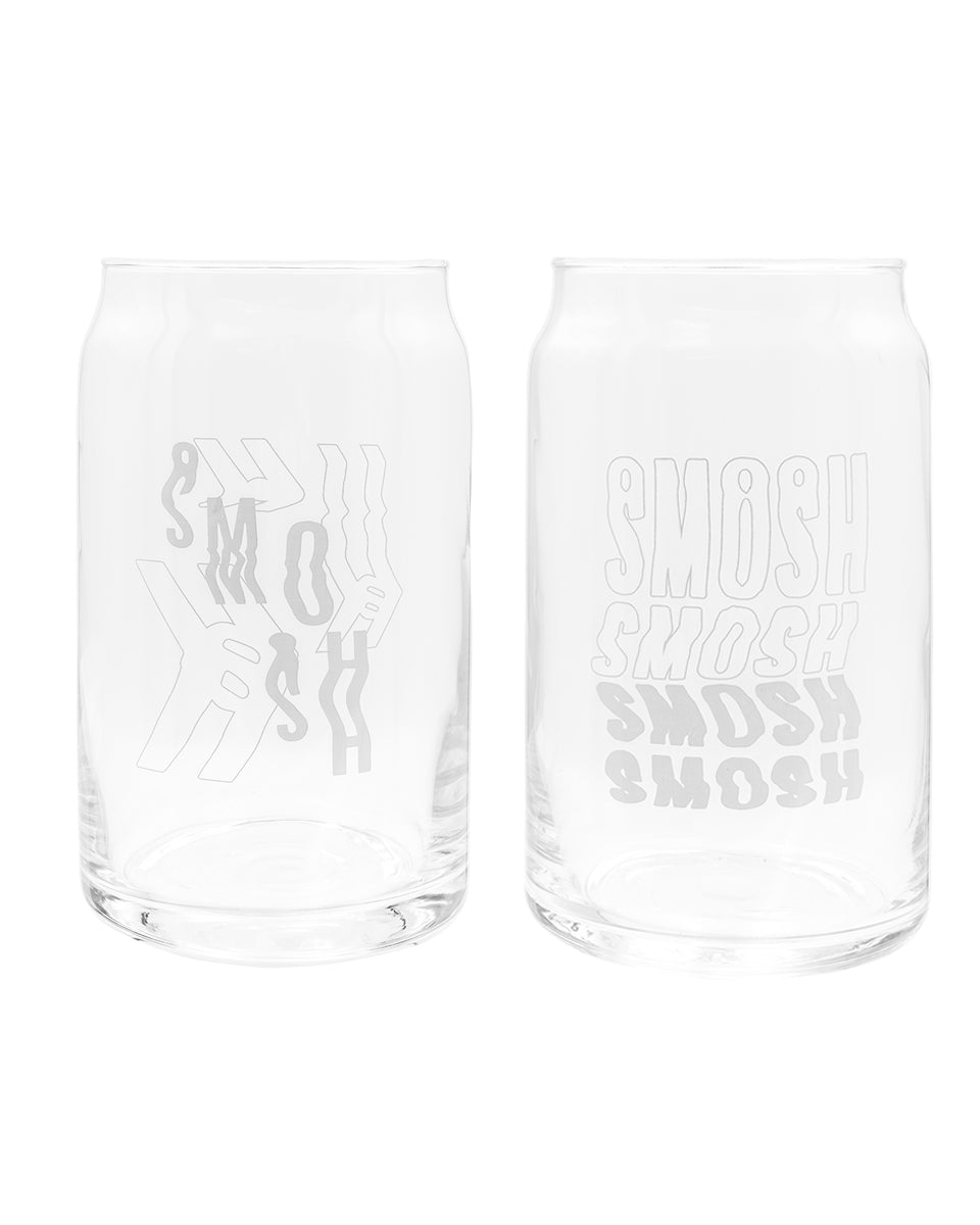 Clear glass smosh frosted logo drinkware cans