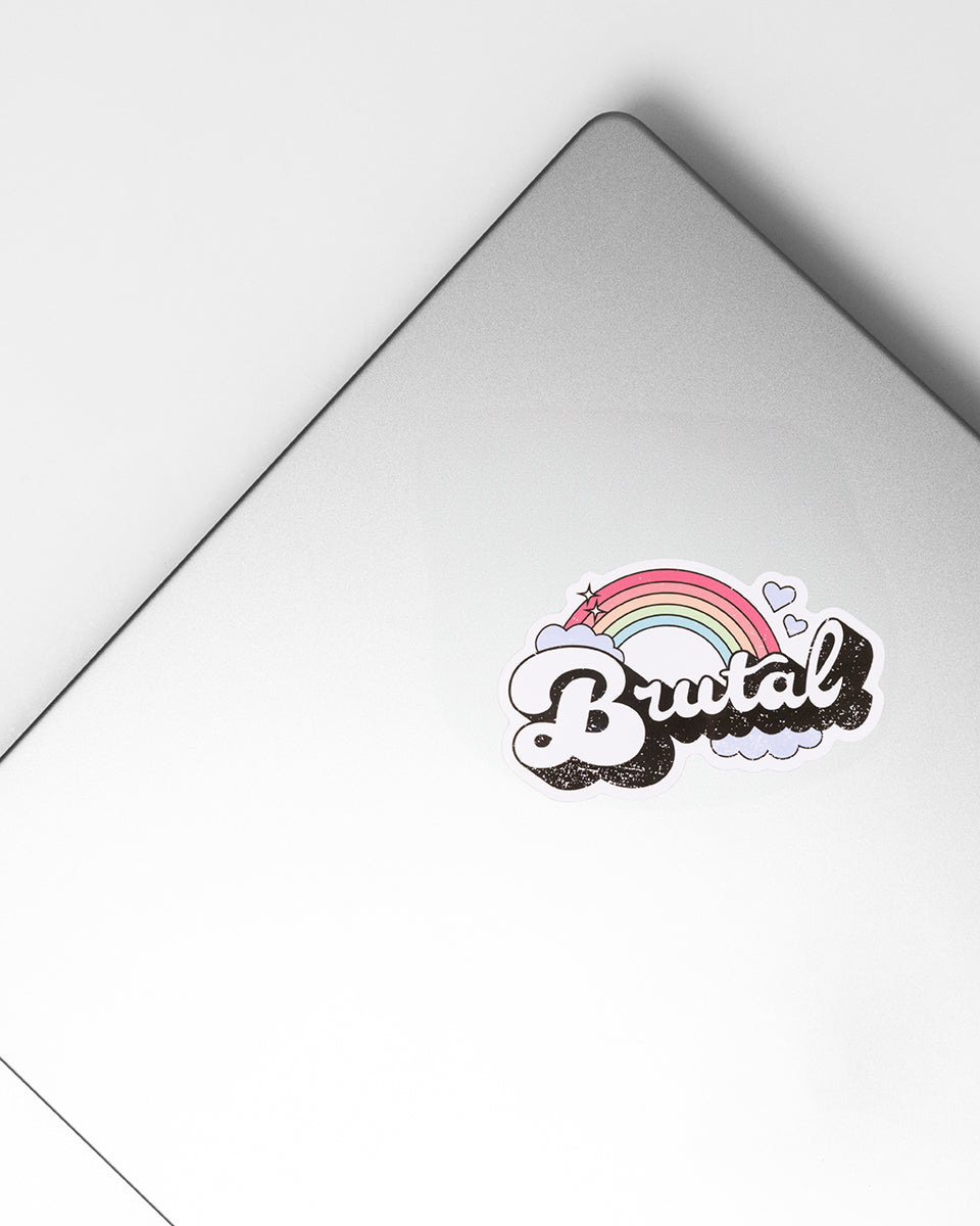 Brutal sticker on a laptop