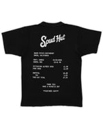  receipt printed on the back of black tshirt