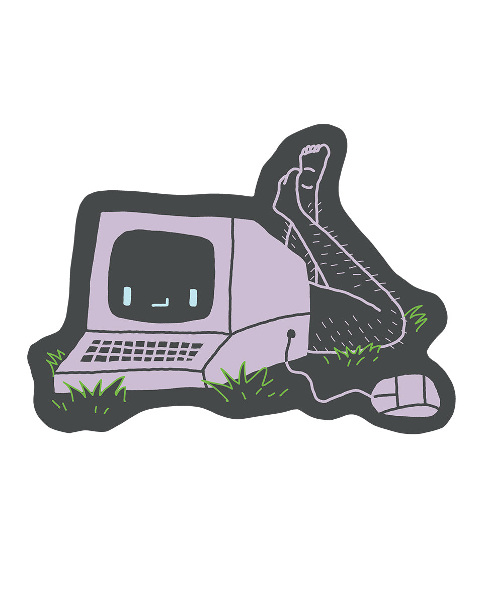 Smosh chronically offline computer laying down sticker