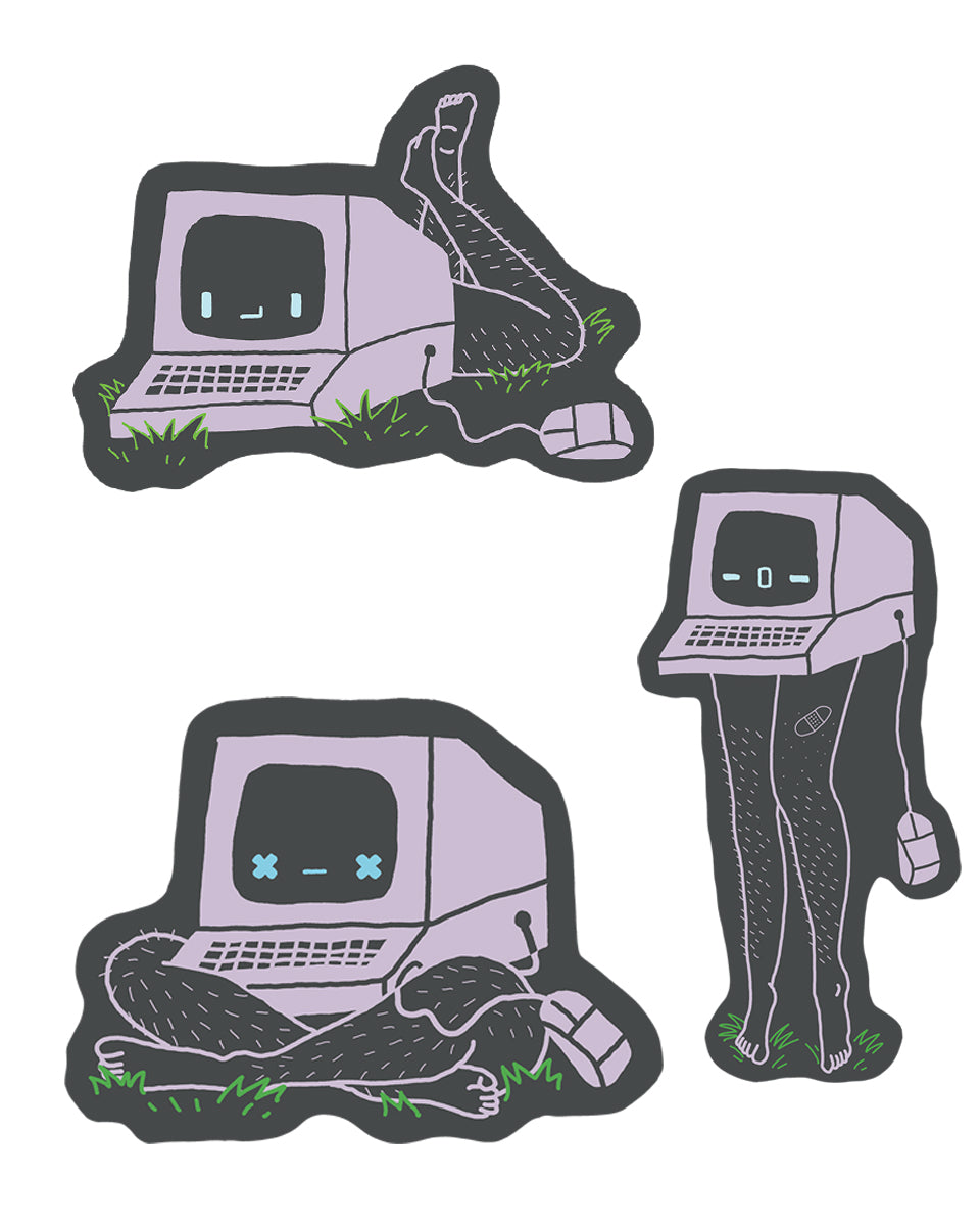 Smosh Chronically offline purple computer sticker set