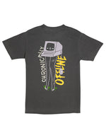 Smosh Grey Short Sleeve T-Shirt with Lillac and Yellow Chronically Offline Logo Back
