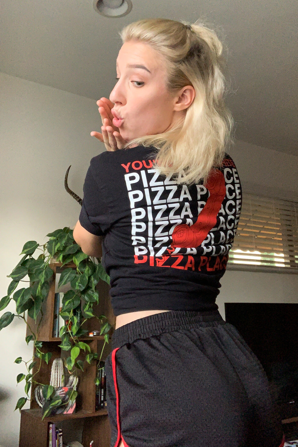 Black Pizza Place Pocket Tee