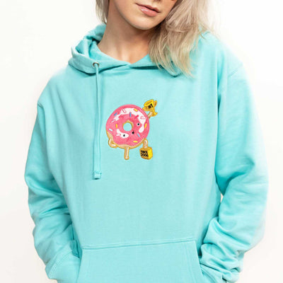Pink Donut Embroidered Hoodie