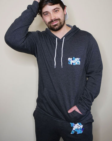 Damien Haas from Smosh wears Floral Logo Hoodie and Jogger Set