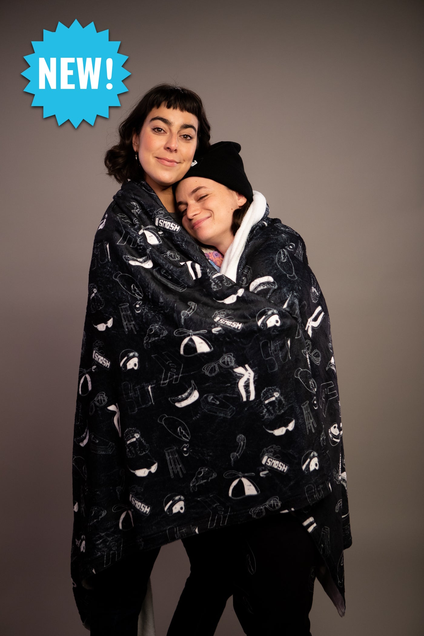 Doodles Throw Blanket - Black & White