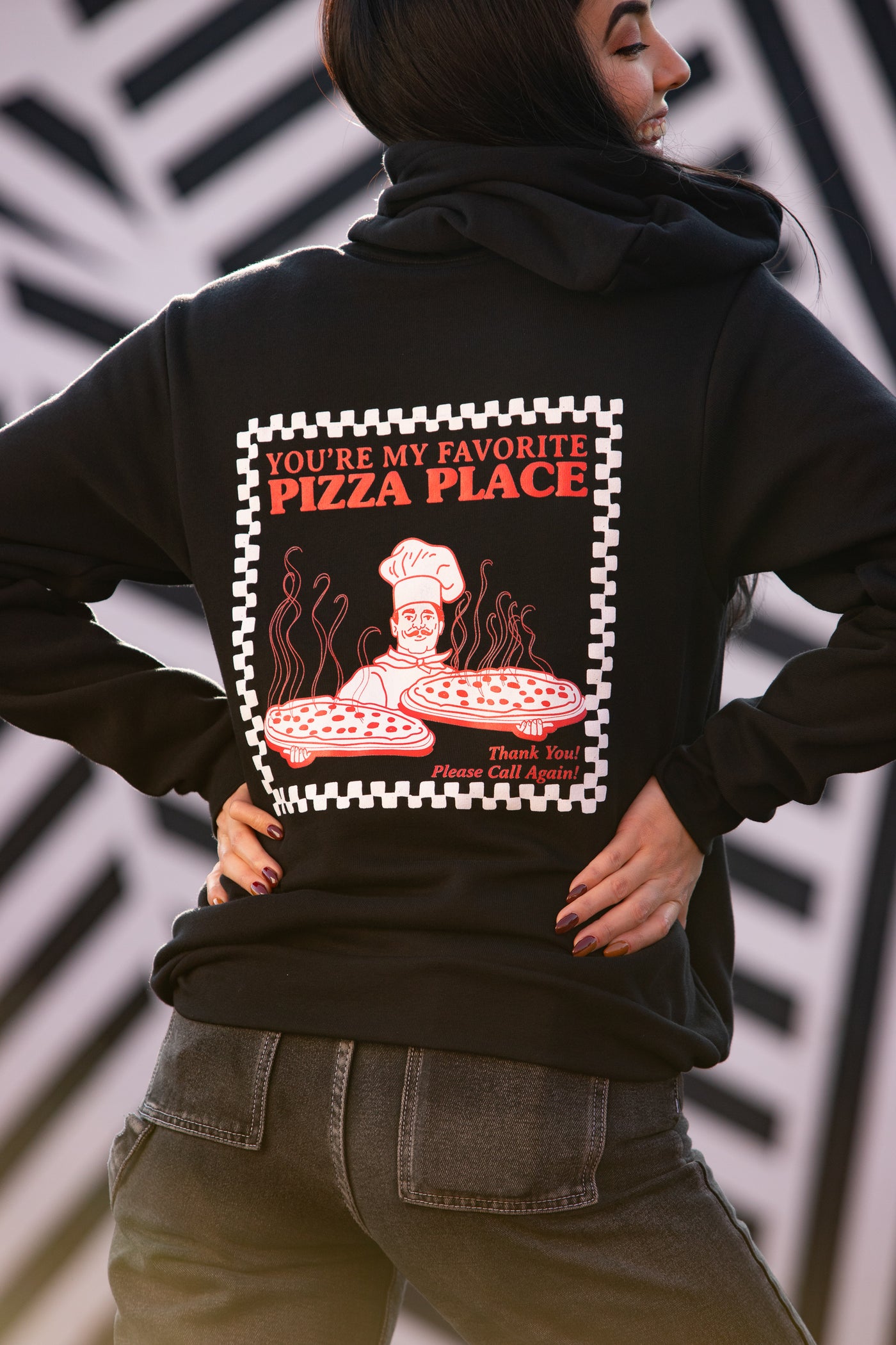 Pizza Place Box Hoodie - Black
