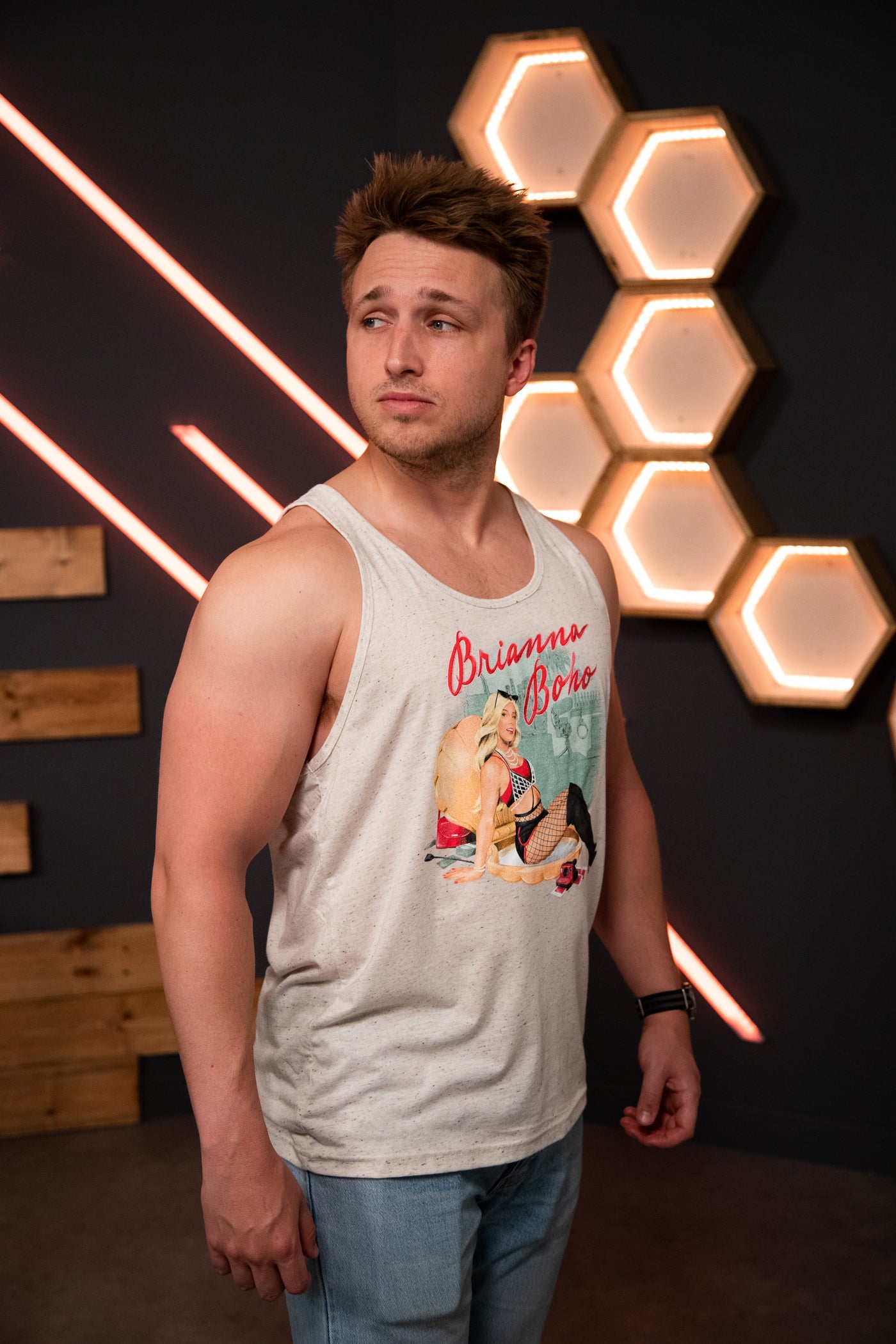 Boho Pin Up Tank - Oatmeal