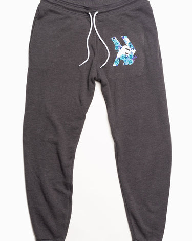 Smosh's Floral Logo Joggers Laid Flat