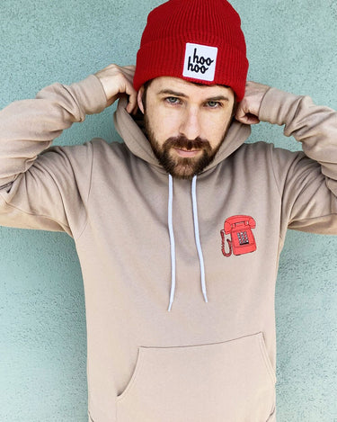 Ian Hecox from Smosh wears Favorite Pizza Place Tan Hoodie