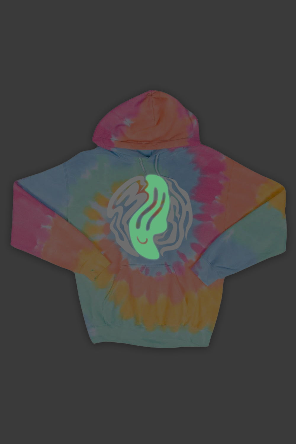 Trippy Smile Hoodie - Aerial Tie Dye
