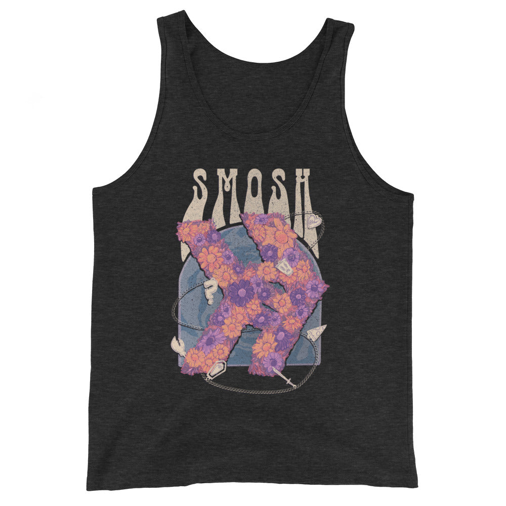 Floral Tank - Charcoal