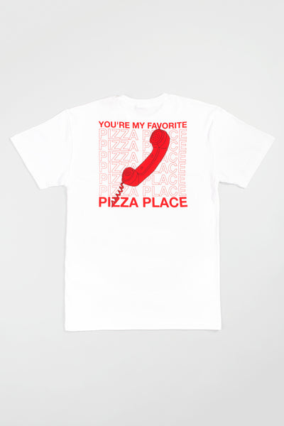 White Pizza Place Pocket Tee