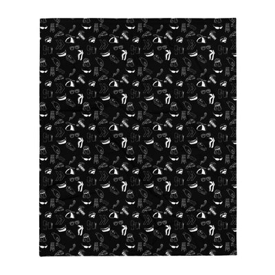 Doodles Throw Blanket - Black & White